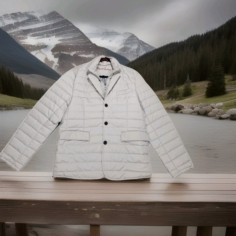 Robert Graham Coat‎ Mens Sz XL NEW Devonshire Grey Quilted Dress Single Breasted